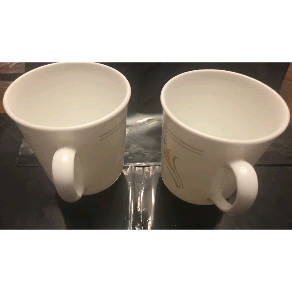 Corning Corelle Cups Vintage Peach Garland Coffee Mugs Floral Set Of 2 - Picture 4 of 8